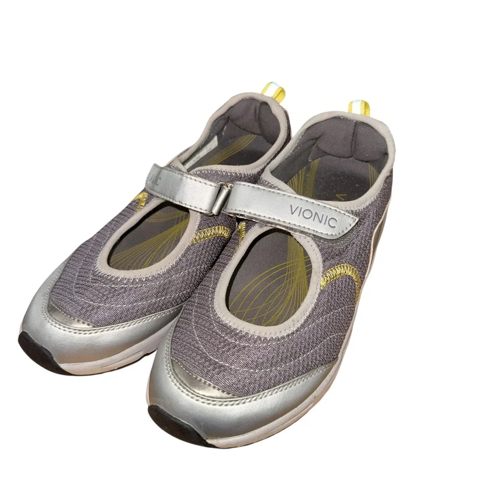 Vionic Sunset Mary Jane Womens 7 Pre-Owned Sneaker Grey Athletic Strap 334SUNSET